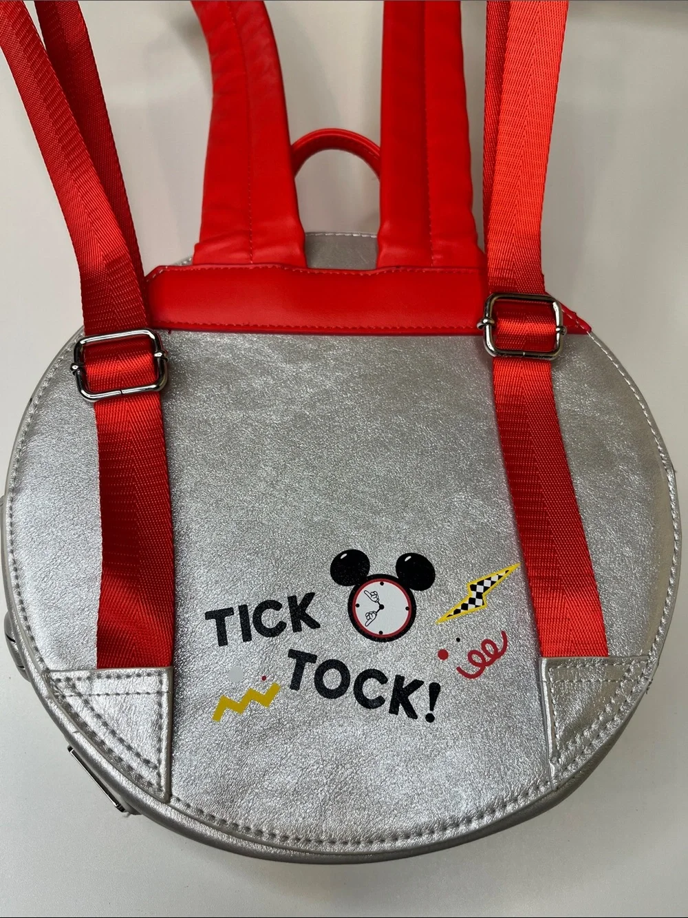 Loungefly Mickey Mouse Red, Black, Yellow Clock backpack